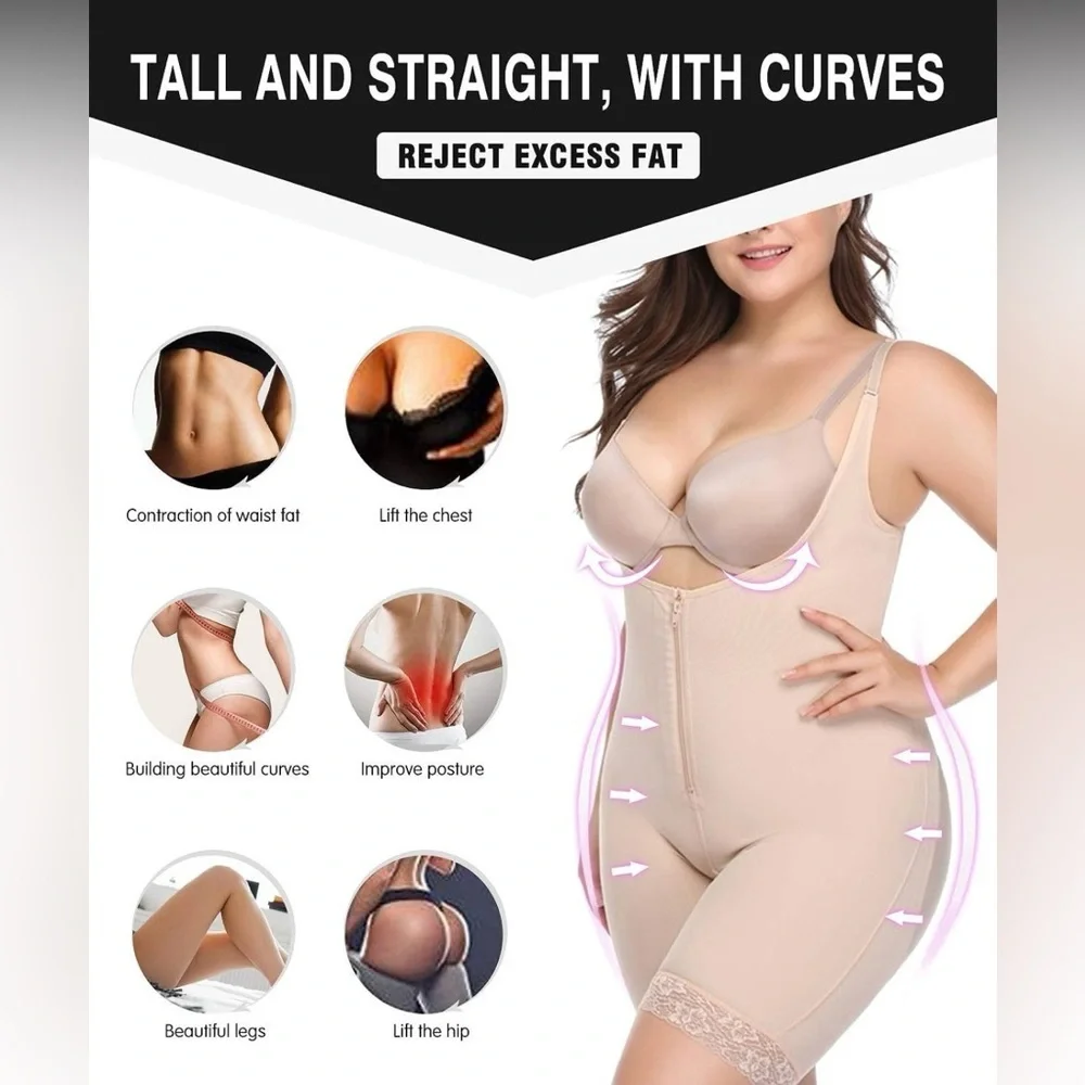 Women Full Body Shaper Tummy Control Seamless Slimming Shapewear Bodysuit